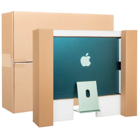 Epe Usa 26 in x 23 in x 7 in Computer Monitor Shipping Box, Kraft, Corrugated / Foam, Double, 275# B8-KK8G-9ZBF